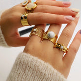 ALANDRA MESH NATURAL STONE RING